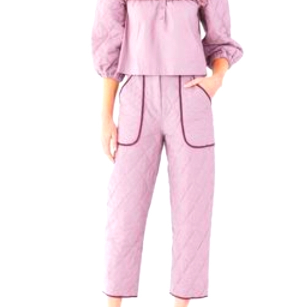 Hunter Bell Salmon Color Quilted Pants